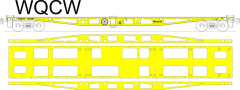 Westrail WQCW - Container Flat Car - Laser Cut Kit - HO Scale